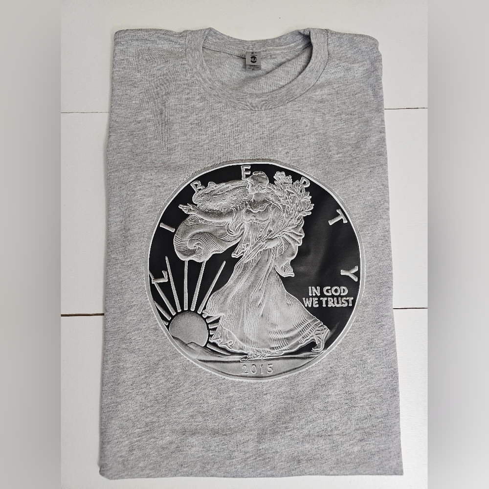 Next Level Apparel Gray Graphic T-Shirt